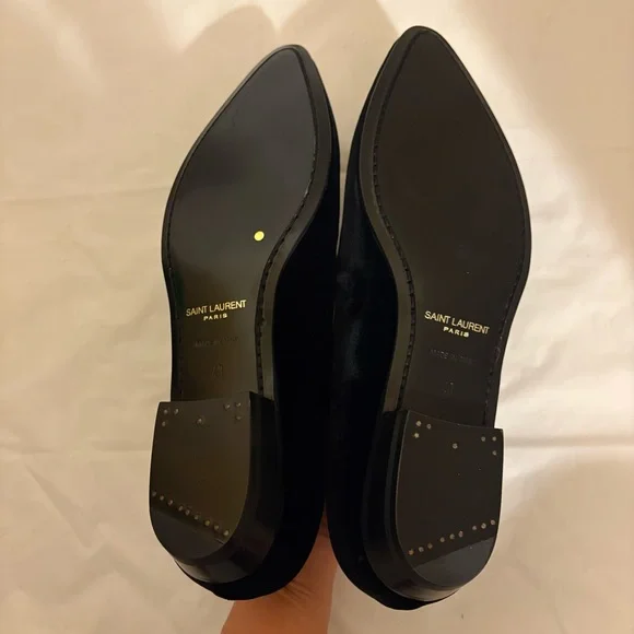 NWOT SAINT LAURENT mens velvet loafers - Picture 6 of 14